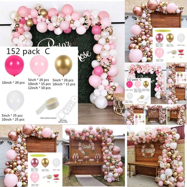 Nouveau nouveau bébé douche Latex ballon guirlande arc Kit feuille métal Rose or confettis Balons toile de fond mariage joyeux anniversaire fête décor