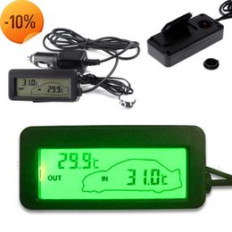 Nieuwe nieuwe auto binnen Buiten Thermometer Mini Digital Car LCD Display Indoor Buiten Thermometer 12V Voertuigen 1.5m Cable Sensor Auto