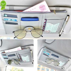 Nouveau nouveau pare-soleil de voiture organisateur support de stockage voiture style visière Clip lunettes de soleil titulaire carte billet sac de rangement pochette voiture organisateur