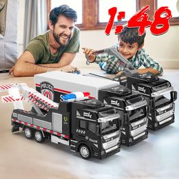 Nieuwe Nieuwe Auto Speelgoed 1 48 Trek Traagheidslegering Metalen Auto Model Transporter Truck Trailer Speelgoed Voertuig Educatief Speelgoed jongen Kids Gift