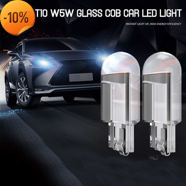 Nuevo Nuevo COB Led W5W T10 Pure Glass Car Light Bulb 6000K Auto Automóviles Matrícula Lámpara Domo Luz Lectura DRL Estilo 12V