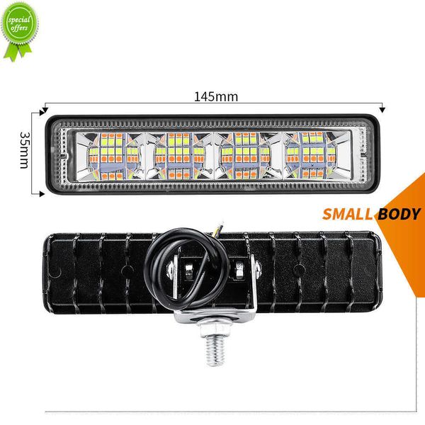 Nouveau nouveau DC12V-60V 72W coque en aluminium lumière modifiée lumière de travail en forme unique 3030 24 ampoules LED feux de véhicule tout-terrain bicolores