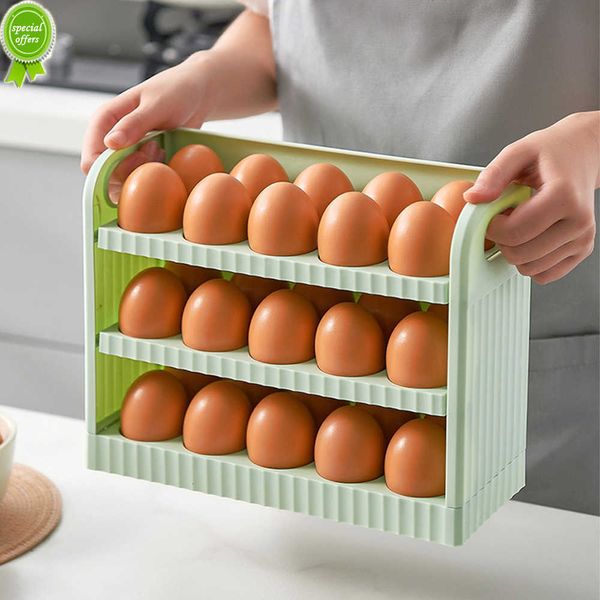 Nouveau Nouveau Réfrigérateur Oeuf Boîte De Rangement Gain De Place Oeuf Titulaire Cas Cuisine Oeuf Organisateur Conteneur Boîte Grande Capacité Oeuf Conteneur Bin