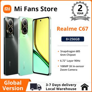 Nieuwe nieuwe wereldwijde versie REALME C67 Smartphone Snapdragon 685 Processor 6,72 '' 90Hz Display 108MP AI Camera 5000mAh Batterij 33W SuperOOC lading NFC