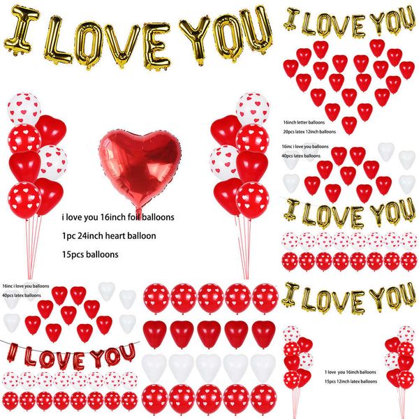 Nouveau Nouveau je t'aime rouge blanc coeur saint valentin proposition mariage anniversaire ballons décorations