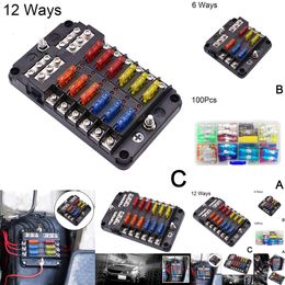 Nieuwe Nieuwe Led 6 12 Manieren Waarschuwing Indicator 12V 32V Power Dropshipping Auto Doos Zekeringhouder Plastic distributie Cover Boot Met Pa H1b0