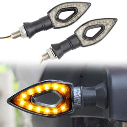 Nieuwe nieuwe LED Turn Signal Light 5 Color Amber Blade Lamp Indicator Kninker Indicators Waterdichte motorfietsflitsen Verlichting
