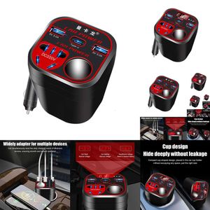 Nieuwe Nieuwe Nieuwe Omvormer 12 V/24 V Universele USB 3.0 Poort Opladen Smart Display Automotive Deel Socket converter Auto Accessoires