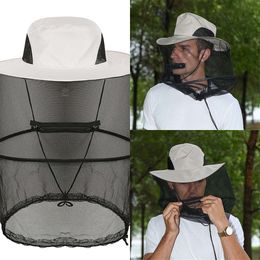 Nouvelle nouvelle femme en plein air hommes Cap Anti Bug Bee Mosquito Hat Head Net Sun Protection