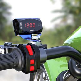 Nieuwe nieuwe professionele 12V digitale klok voltmeter thermometer motorfietsaccessoire 3 op 1 elektronische meter stofveilig horloge