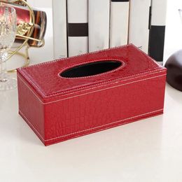 Nuevo soporte de papel de papel de cuero nuevo PU Papel de papel rectangular Caja de servilletas de casas de cocina Suministros para el hogar Suministros para el hogar para el soporte de tejido rectangular