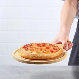 new New Round Wooden Cutting Board Kitchen Cutting Board with Handle Solid Wood Food Board Pizza Bread Fruit Can Hang Cutting Board for