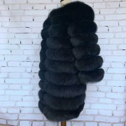 Nouveau NOUVEAU style 4in1 réel manteaux de fourrure femmes naturel réel vestes de fourrure gilet vêtements de sortie d'hiver femmes manteau de fourrure de renard vêtements de fourrure de haute qualité
