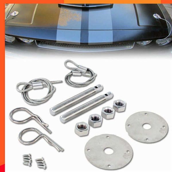 Nuevo nuevo estilo Universal de carreras de alta calidad duradero de acero inoxidable práctico montaje de capó Pin placa Bonnet Lock Set #294576