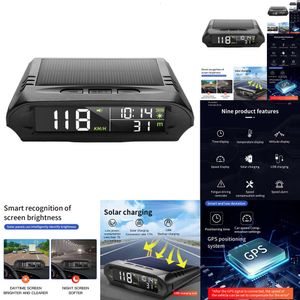 Nuevo nuevo GPS Wireless GPS Solar Head Up Mph Km/H Tiempo/velocidad Alarma/temperatura/altitud HUD Pantall Cars Reloj