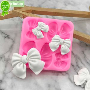 New NewArrive 1pcs Cute Knot Bow Molds Soft Silicone Fondant Resin Art Mould Cake Decoration Pastry Kitchen Baking Accessories Tools