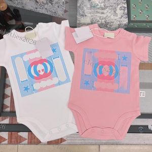 Nouveau nouveau-né bébé Bebe imprimé coton barboteuse 0-2Y barboteuses bébé body au détail nouveau-nés vêtements pour bébés enfants combinaisons vêtements 0-24 mois blanc rose