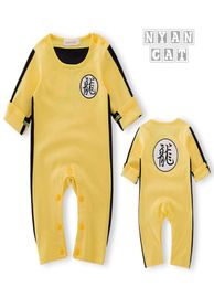 Neue Neugeborene Baby Kleidung Baby Kostüm Baby Jungen Kleidung Chinesischen Stil Drachen Brief Muster Jumpsuit Outfits Für Bruce Lee4151722