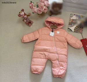 Nieuwe pasgeboren baby Donzen jumpsuit kinderwinterkleding Maat 66-90 Binnenjas met beerpatroonprint voor jongen en meisje Dec05