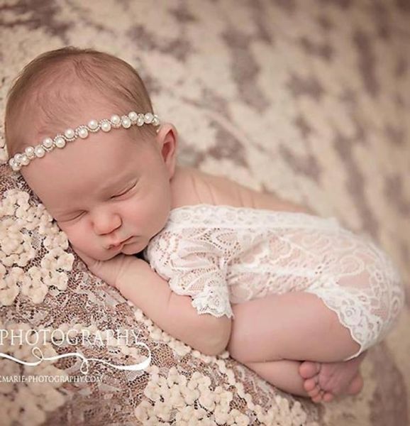 Nouveau-né dentelle barboteuses bébé Pographie accessoires vêtements mignon enfant en bas âge Costumes pour bébés cent Amaterasu bébés fille barboteuse blanc B3950883