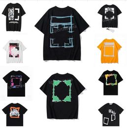 Nouveau Designer Luxurys Mens T Shirt Noir Blanc Vert Off Design Lettre Chemises Hommes Femmes T-shirts À Manches Courtes Oversize S M L XL