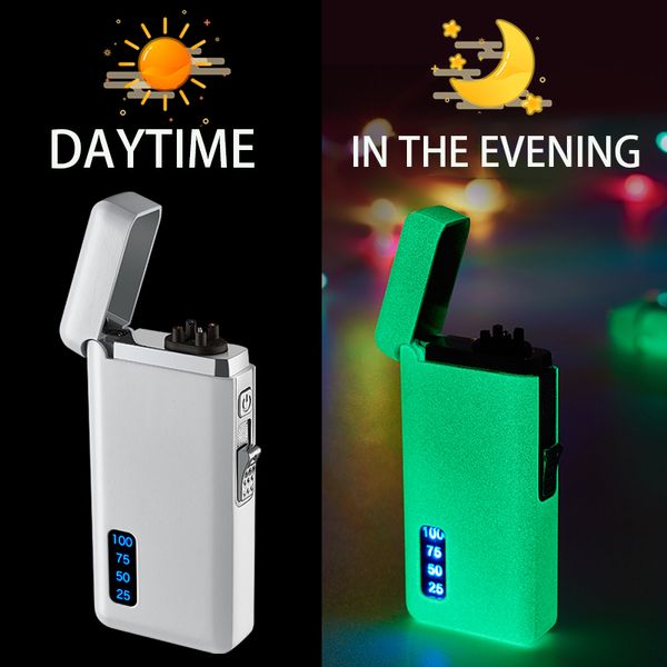 Nouveau plus récent briquets électriques lumineux Jet coupe-vent Arc Plasma USB rechargeable briquet métal torche gaz butane tuyau allume-cigare cadeau