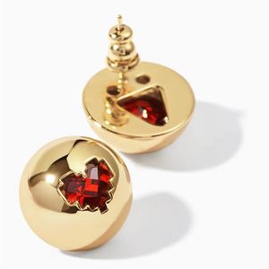 Nouvelle conception de niche diamant étoile à cinq branches rouge amour boucles d'oreilles demi-cercle S925 argent aiguille mode sauvage cadeau accessoires