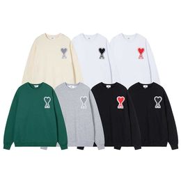 Nouvelle Niche Marque Tendance Classique Grand Coeur Lettre Brodée Pêche Pur Coton Col Rond Sweat À Capuche Ample Styles Printemps Automne Pour Hommes Et Femmes