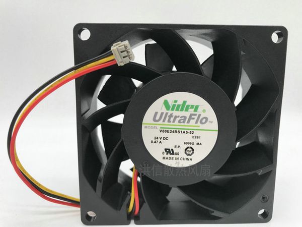 Ventilateur Nidec v80e24bs1a5-52 24V 0.47a ultreflo 8cm Schneider neuf