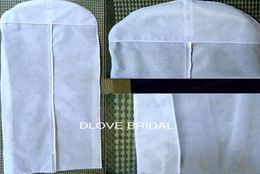 Nouveau pas de signalisation pas cher tout blanc robe de soirée de mariage sac de rangement de manteau de poussière accessoires de mariée de haute qualité en stock réel Po3334202