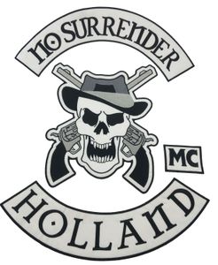 NIEUW No Surrender Motorcycle Bordined Iron on Patch Grote Full Back Size Patch For Jacket Vest Patch G0415 Gratis verzending