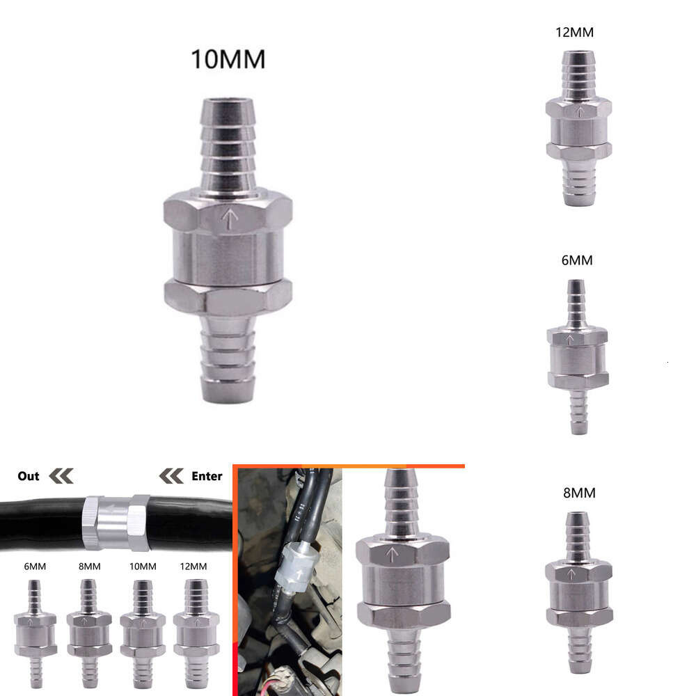 Neue Non Return Check Vae 6/8/10/12mm Aluminiumlegierung Benzin Diesel Wasser Kraftstoffleitung Einweg für Peugeot Renault