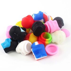 Conteneurs de cire antiadhésifs fumer crâne de silicone 3ml conteneur pots d'huile de qualité alimentaire pour vaporisateur vape dab stockage d'outils