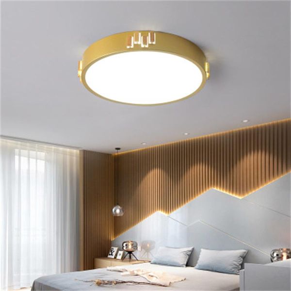 Nouveau plafonnier led nordique créatif chambre ronde lampes de plafond en chêne étude simple salon lustre éclairage