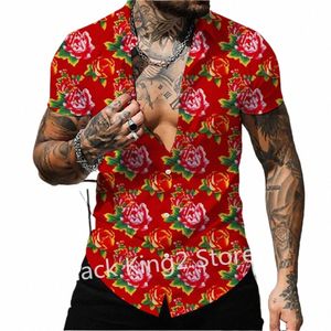 Nouveau Nord-Est Big Fr Design Chemise pour hommes Style chinois à manches courtes Tops Tendance Streetwear Casual Oversize Hommes Vêtements 51Et #