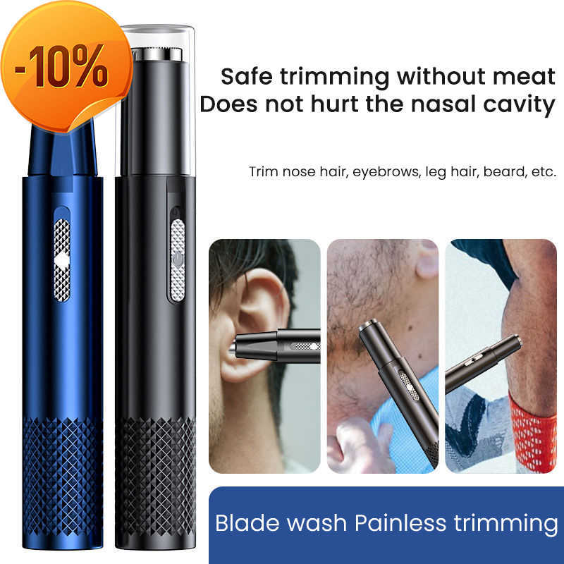Ny näshårtrimmer Electric Clipper laddningsbar multi-kinetisk rakning 2in1 hela automatisk tvättbar rakning näsa trimmer för män