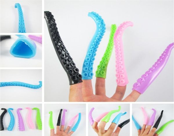 Nouveau roman Plastic Finger Puppet Story Mini Octopus Tentacles Toy Silicone Small Finger Toys for Kids Enfants5259133