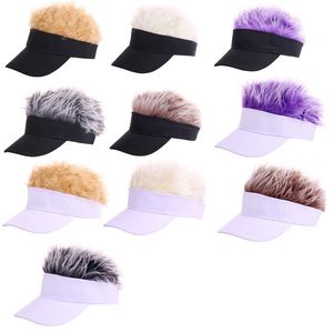 Nouvelle nouveauté du soleil Sun Visor Cap Wig PAPIET PAPIR APUILLE BASEAL ALIGNABLE AVEC LES Visors de golf de golf à poil à pointes Running Hat Viseira