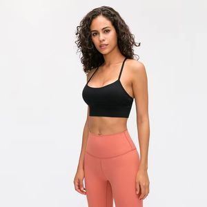 Nouveau nu touchant mot beauté dos sous-vêtements de sport couleur unie beurre doux yoga soutien-gorge sous-vêtements féminins tasse détachable haut sexy