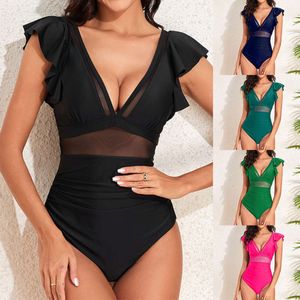 Nouveau maillot de bain en nylon en un seul morceau pour les maillots de bain en maillage des femmes