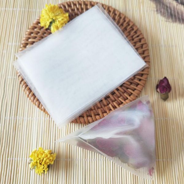 Nouveaux sachets de thé en nylon 6,5 * 8 cm Sachets de thé vides avec du papier filtre de joint de guérison pour le thé en vrac aux herbes SN4836