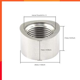 Nieuwe O2 Oxygen -sensor Roestvrij staalloze staalbungplug moer Getrapte montagekap Kit Moer Noerblok Widebandmoer Fitting Las Bungs M18x1.5