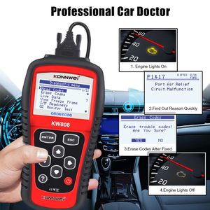 Nieuwe Obd2 Scanner Konnwei Kw808 Automotive Diagnostic Tool Obd 2 Auto Scanner Motor Code Reader Ondersteuning Kan J1850