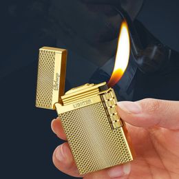 Nouveau Oblique Pipe À Tabac Silex Briquet Ping Son Coupe-Vent Jet Butane Briquet À Gaz En Métal Cigare Allume-cigare Gadgets pour Hommes