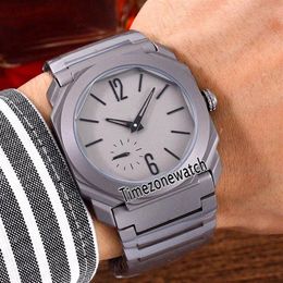 Nuevo Octo Finissimo 103011 Titanio Acero Gris Dial Reloj automático para hombre Pulsera de acero inoxidable Relojes deportivos Barato Timezonewatc206o