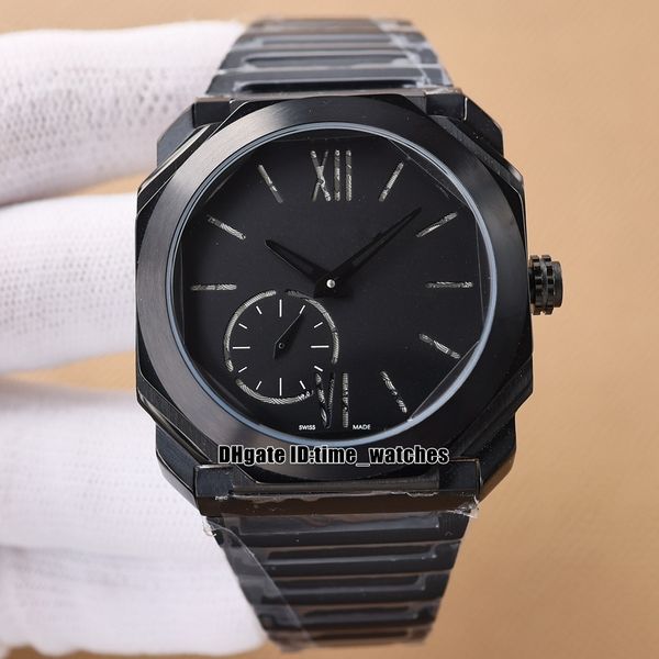 Nuevo Octo Finissimo 103077 Miyota Reloj automático para hombre 41 mm PVD Caja de acero negro Relojes deportivos de moda para caballero Pulsera de acero inoxidable