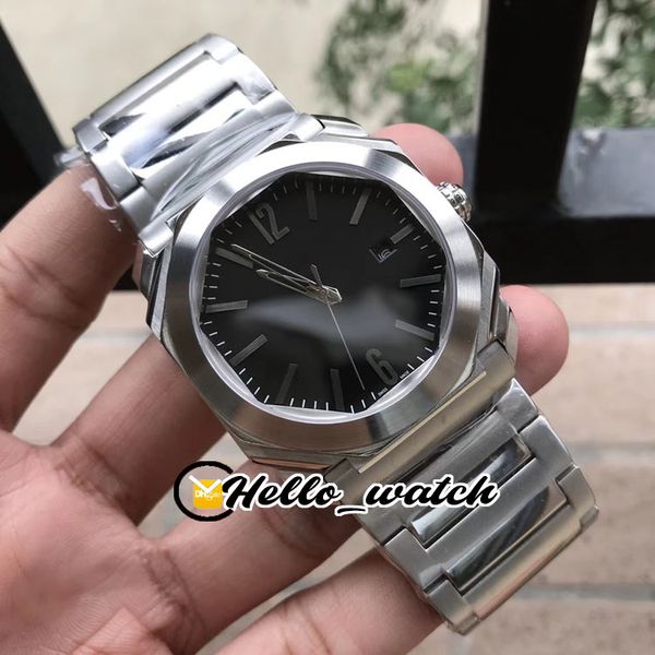 Nouveau Octo Finissimo Date 102031 BGO41BSSD Cadran Noir Asiatique 2813 Automatique Montre Homme Bracelet Acier Inoxydable Montres Homme Hello_Watch HWBV