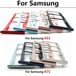 Nieuwe OEM Dual Card Telefoon SIM SD -kaartlade voor Samsung A12 A31 A51 A71 Nieuwe Sim Chip Holder Slot Adapter Lade Part + Pin