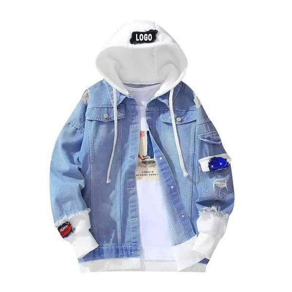 Nouveau OEM Vintage Mens Slim Fit Hoodies Decoration décoration décontractée de la haute qualité Denim