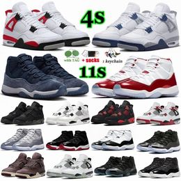 NUEVOS zapatos de baloncesto OG 11 Cherry Red 11S Cool Grey 25th Bred Win Like Concord once Hombres Mujeres Zapato 4 4s Military Black Midnight Navy cuatro